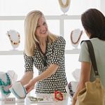 Woman shopping in jewelry store